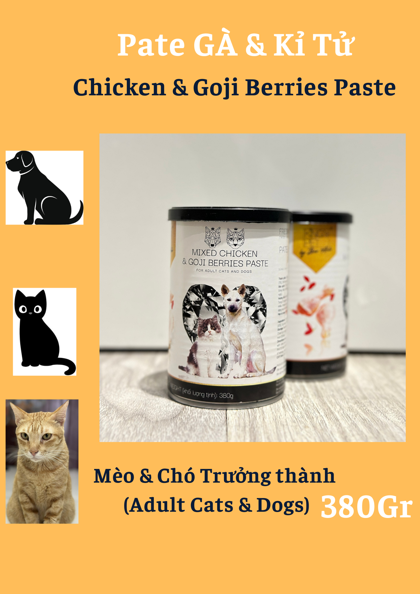 King's Pet Gà & Kỉ Tử - Pate Lon 380Gr