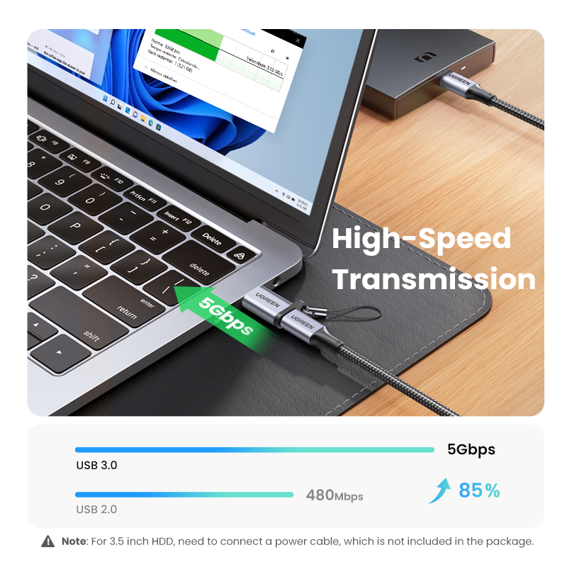 Đầu chuyển đổi USB 3.0 to USB type-C chính hãng Ugreen 50533  hàng chính hãng