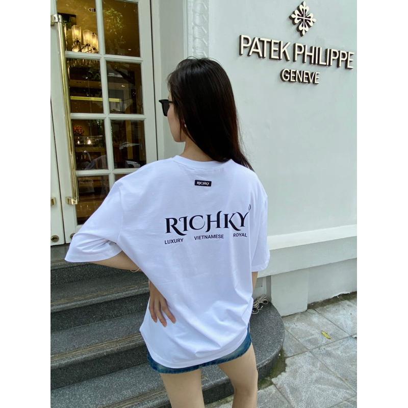 [Mã INBAU300 giảm 10% đơn 250K] Áo Thun Unisex Richky Premium Tee Luxury Vietnamese Royal Đen - RKP06