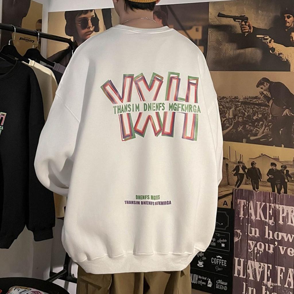 Áo dài tay trơn NỈ BÔNG Unisex MonsterX YHX Sweater Ulzzang cặp đôi nam nữ form rộng oversize Hàn Quốc