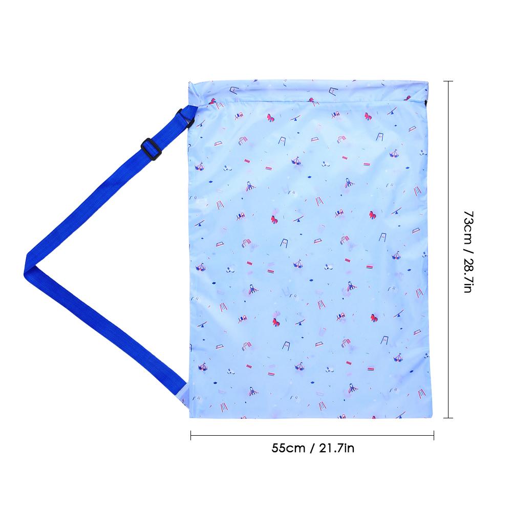 Túi vải Oxford đựng quần áo bẩn có dây rút và dây đeo