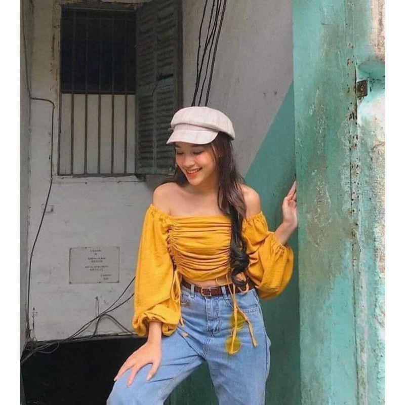 Áo kiểu dây rút tay bồng