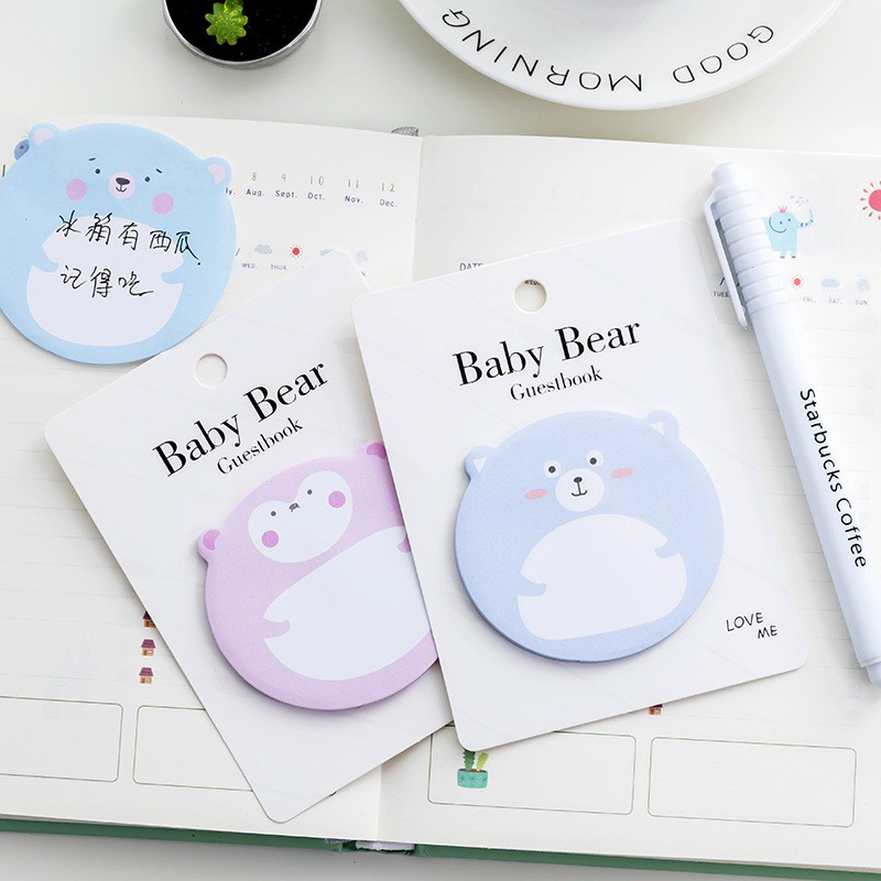 Giấy note baby bear, ghi chú, lịch hẹn, ghi khoảnh khắc