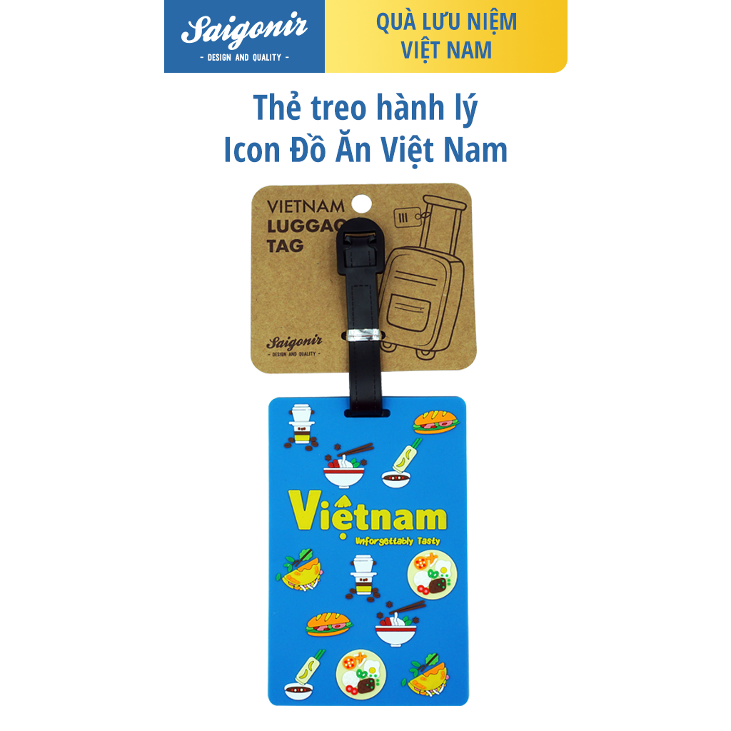 Thẻ Treo Vali Thẻ Treo Hành Lý Luggage Tag Saigonir Hình Ảnh Đồ Ăn Việt Nam Việt Nam Chất Liệu Nhựa Dẻo PVC Kích Thước 6.8*10.5cm Phù Hợp Làm Quà Lưu Niệm Cho Người Nước Ngoài