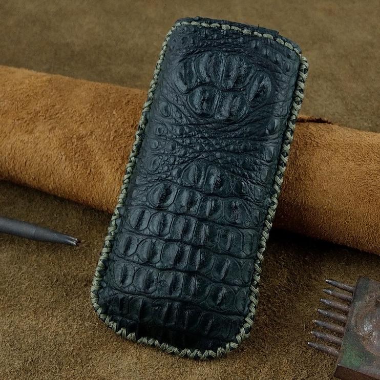 Bao da có dây rút cho Nokia 8800 handmade da cá sấu thật có gù