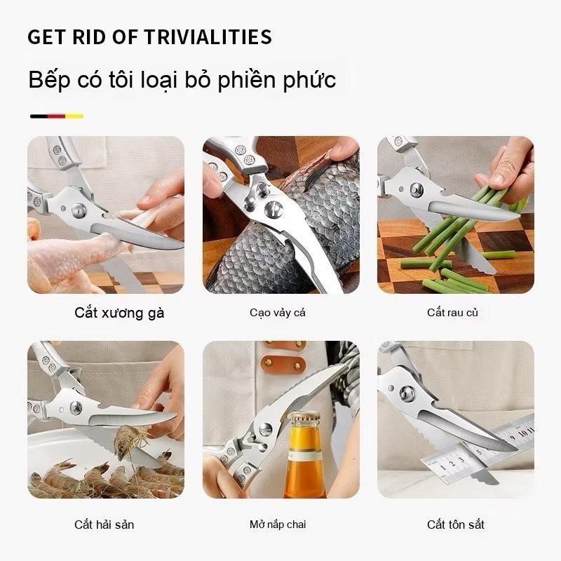[AnhOtShop] Kéo đa năng cho nhà bếp, kéo cắt xương gia cầm bằng thép không gỉ tiện dụng cho bếp