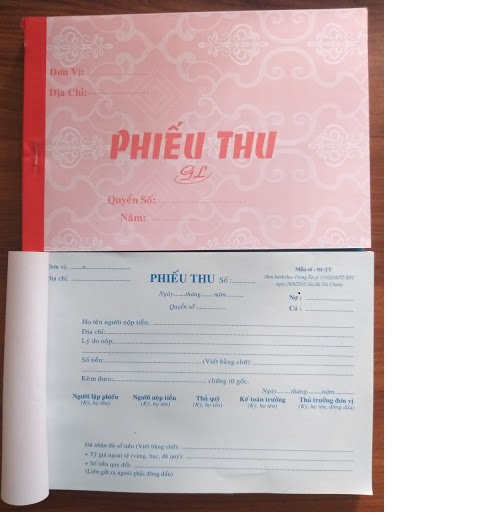 Combo 5 Cuốn Phiếu Thu 2 Liên - 13 x 19cm ( 100 tờ/cuốn )