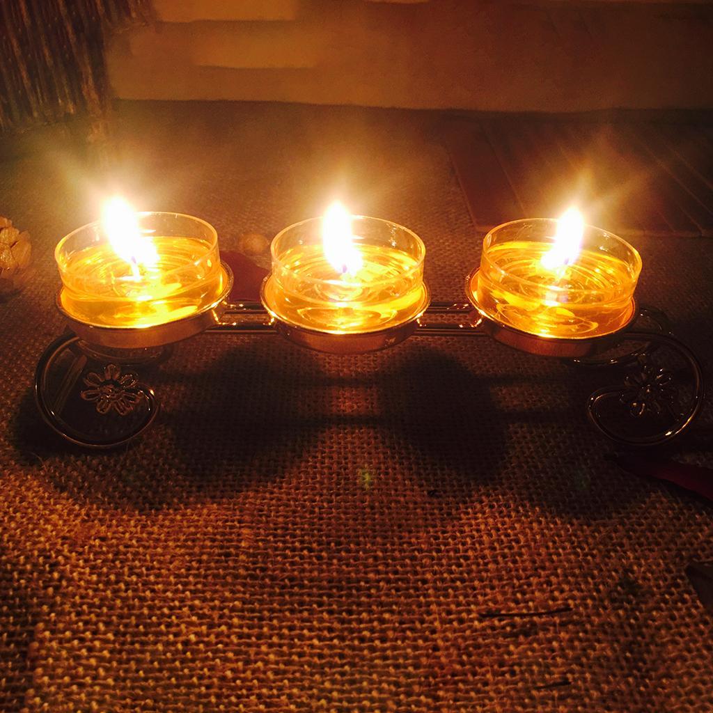 Candle Holder Candlestick Ghee Lamp Menorah for Restaurant Meditation Study