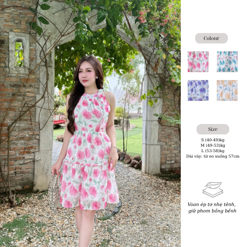 Đầm Maxi Ruzimay Dáng Ngắn Hoạ Tiết R0800