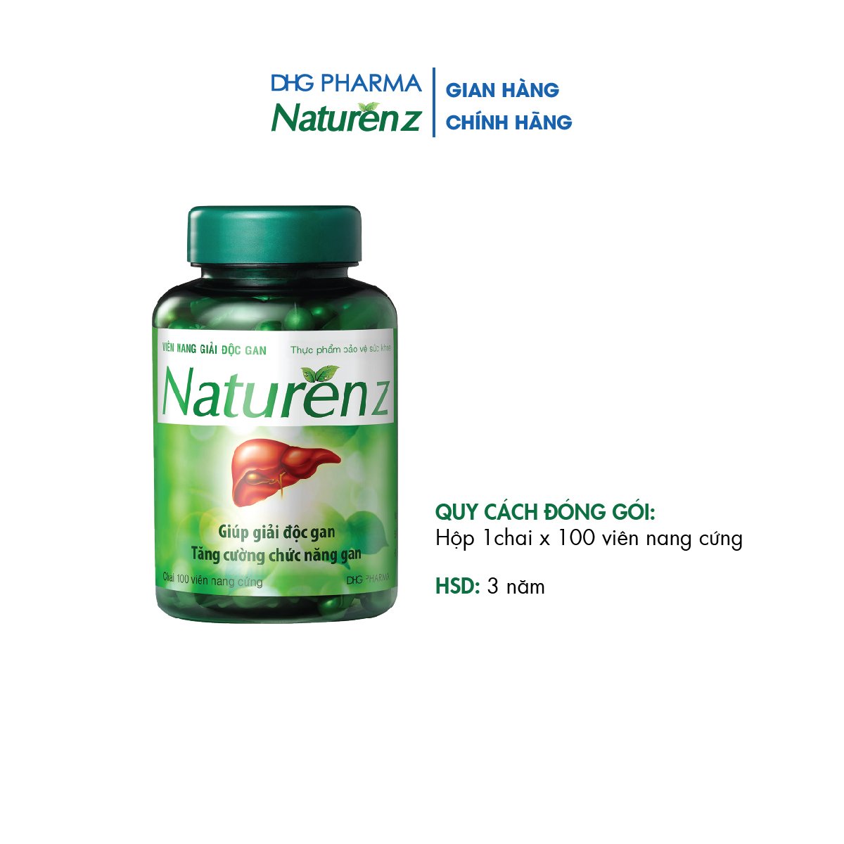 TPCN Naturenz hỗ trợ hạ men gan Hộp 1 chai x 100 viên - Chính hãng DHG Pharma