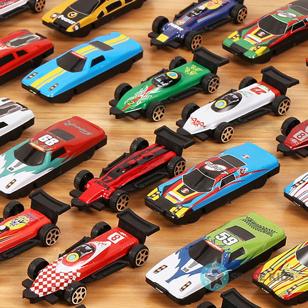 Set 50 mô hình ô tô kim loại cho bé, xe đua nhiều màu sắc chất liệu hợp kim