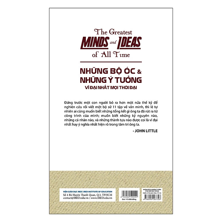 NHỮNG BỘ ÓC VÀ NHỮNG Ý TƯỞNG VĨ ĐẠI NHẤT MỌI THỜI ĐẠI - Will Durant - Mai Sơn dịch -