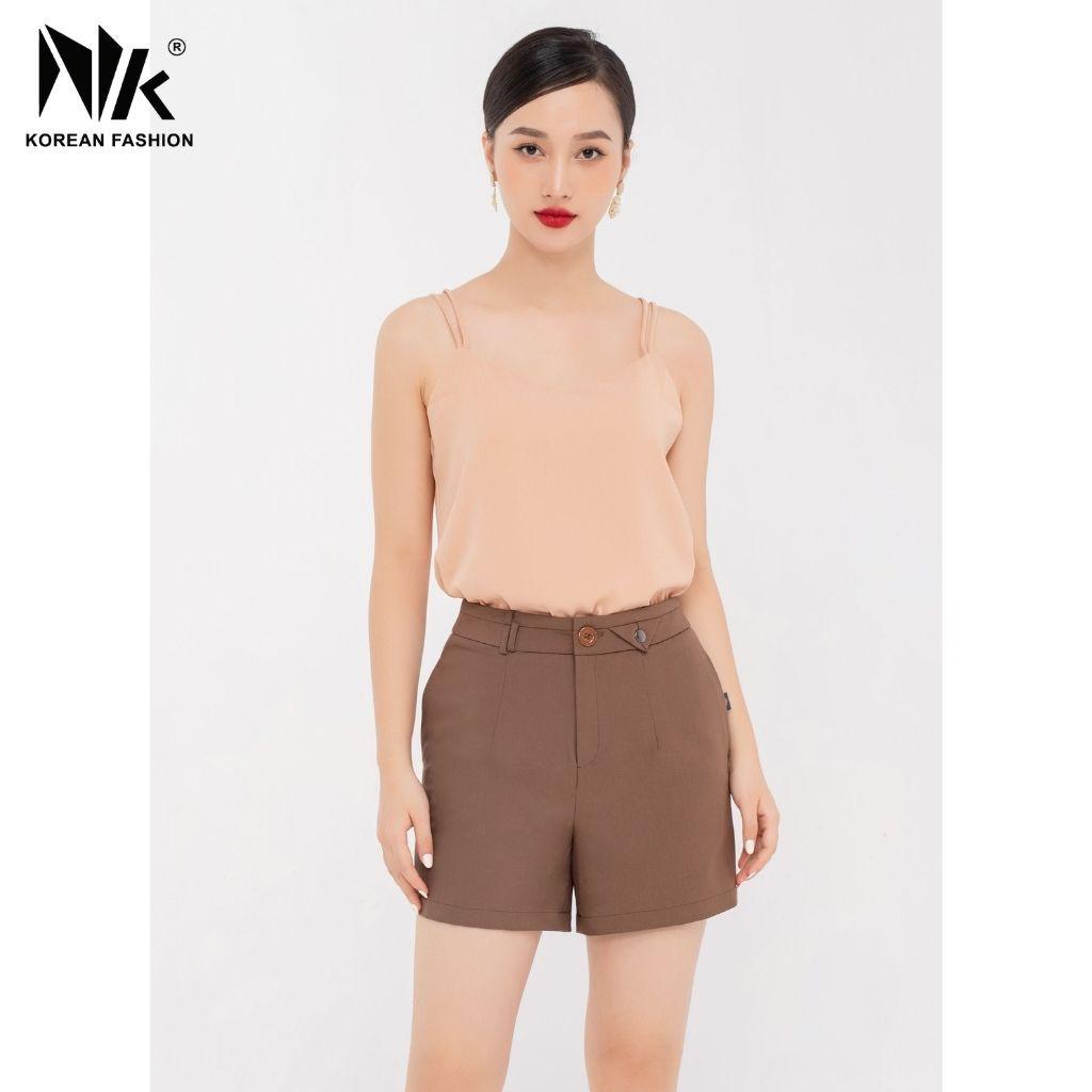 Quần Sooc Thiết Kế Nữ NK FASHION Dáng Basic Cạp Cao Phối Cúc, Chất Liệu Cao Cấp Không Xù NKFQU2105007