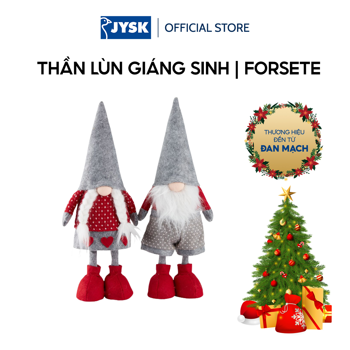 Thần lùn giáng sinh | JYSK Forsete | polyester/cát | xám/đỏ | C43cm