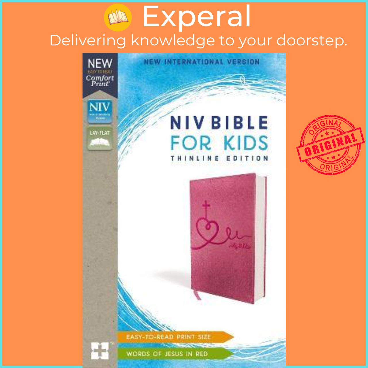 Sách - NIV, Bible for Kids, Leathersoft, Pink, Red Letter, Comfort Print : Thinlin by Zonderkidz