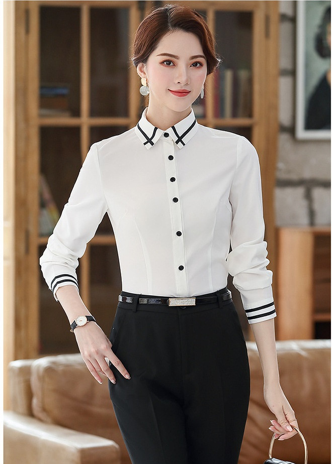Áo sơ mi nữ công sở phối viền cổ sm147