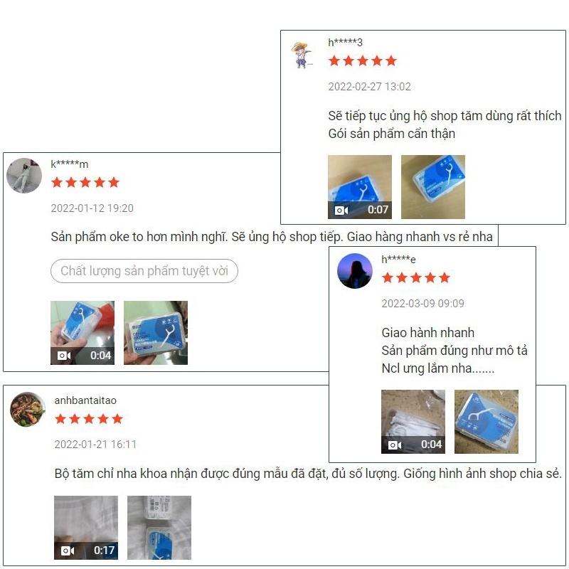 Tăm chỉ nha khoa tiệt trùng chăm sóc răng miệng hộp 50 cây