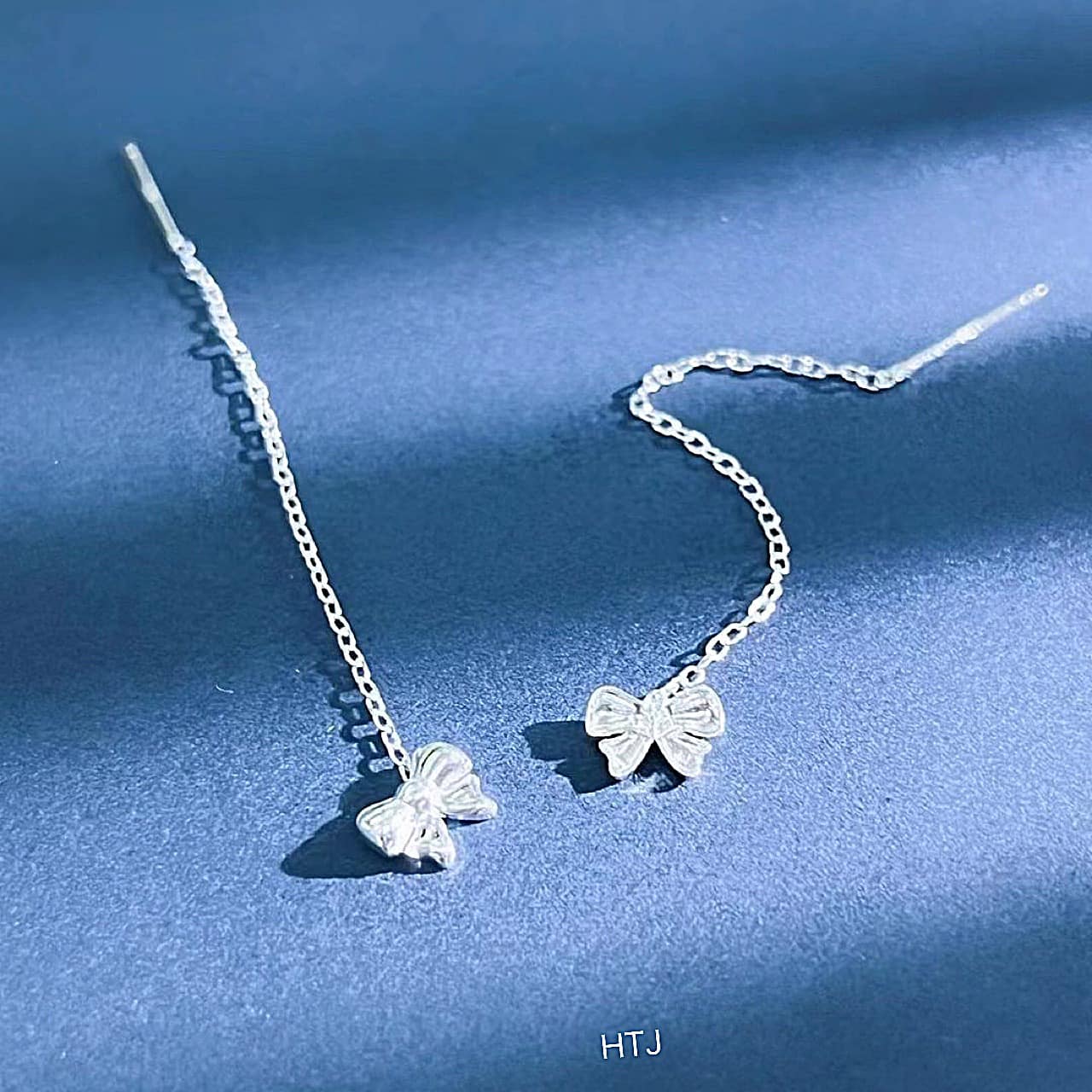 Bông tai bạc tua nơ đá chất liệu bằng bạc s925 MS0502