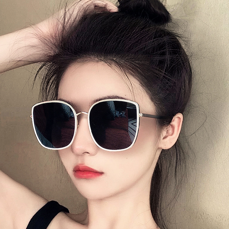 2021 mới kính râm nữ chống tia UV400, mặt vuông retro làn sóng Hàn Quốc - KM18