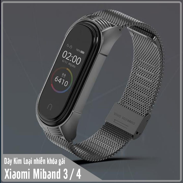 Vòng thay thế cho Xiaomi Miband 3 / 4 Mijobs kim loại bản nhỏ TF - Hàng nhập khẩu