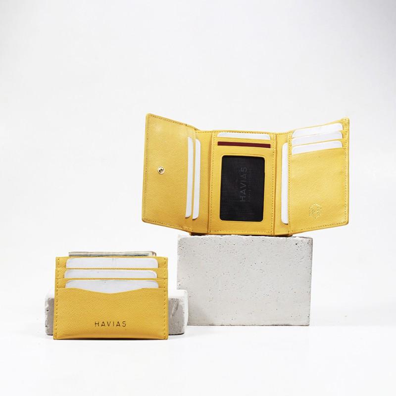 Couple Ví Heart3 Gold Mini Wallet & Mini HAVIAS Pie Yellow