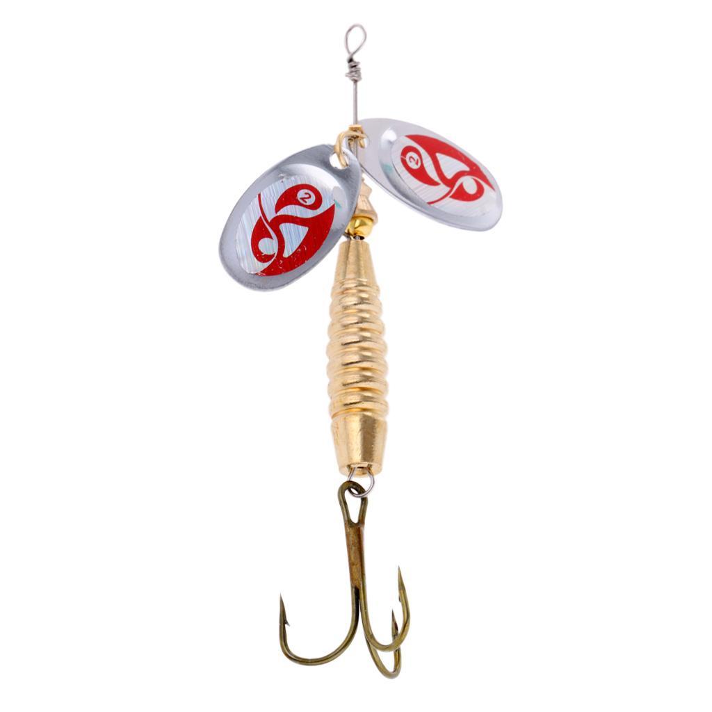 Metal Hard Fishing Lures Trout Salmon Bass Spoon Spinner Baits Crankbait with Treble Hooks 10cm