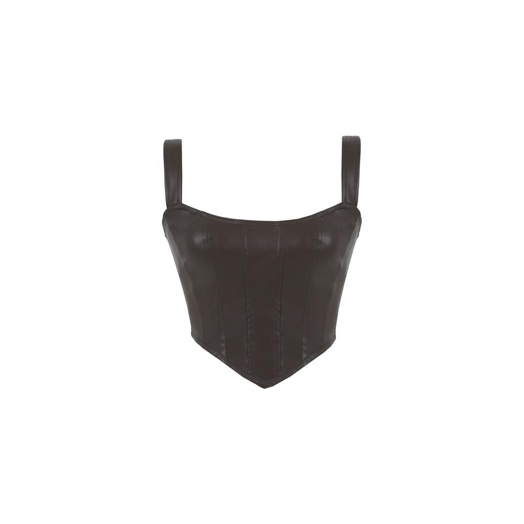 TATICHU - Leather Corset Crop Tank Top - Áo Corset da croptop