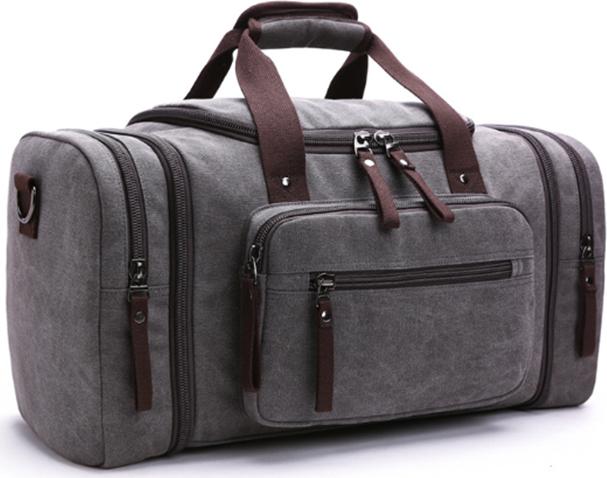Túi du lịch thời trang thể thao, túi đựng hành lý vải bố canvas TDL0001 (Xám)