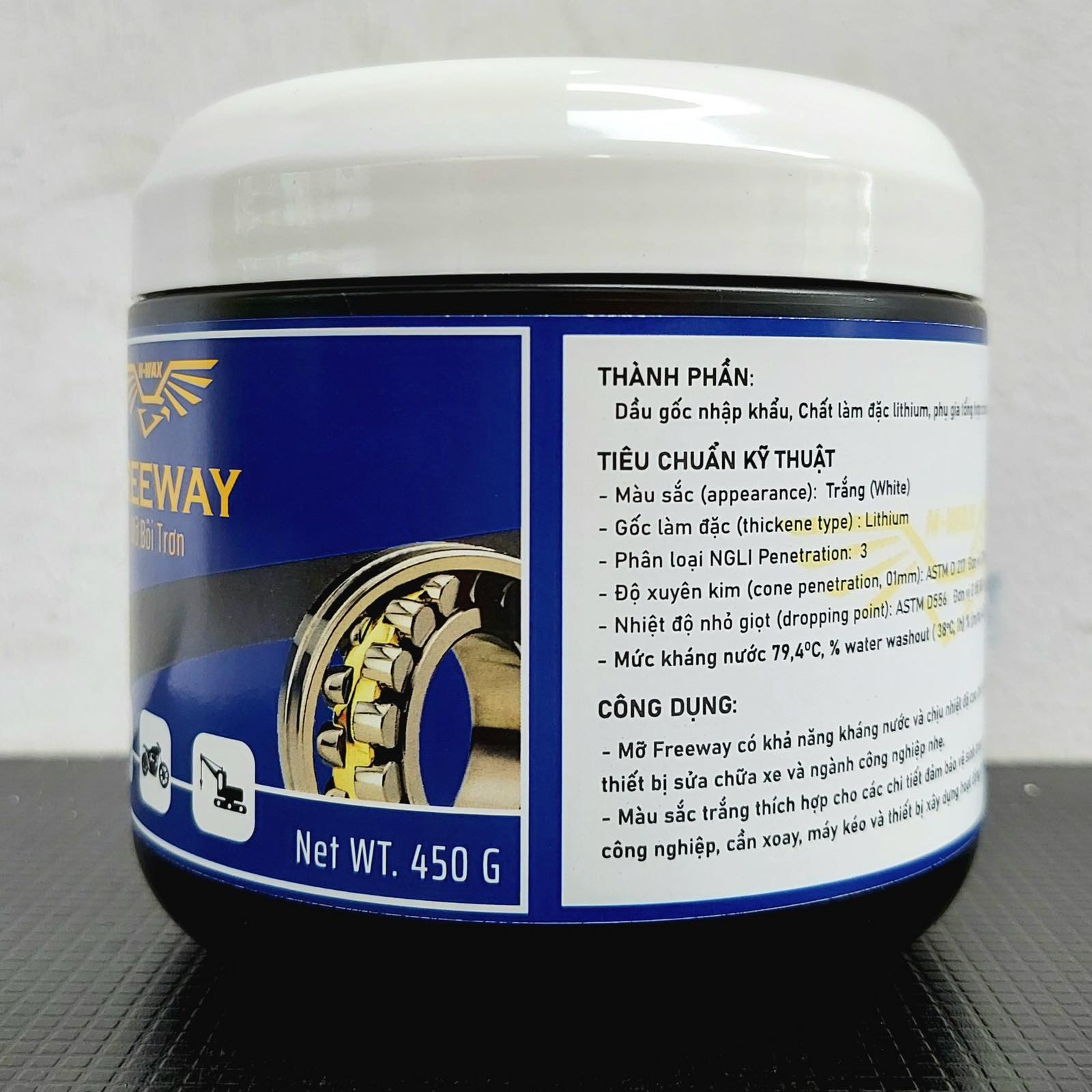 [MỠ BÔI TRƠN TRẮNG CHỊU NHIỆT KHÁNG NƯỚC] FREEWAY WHITE GREASE NGLI#3 450 GRAM