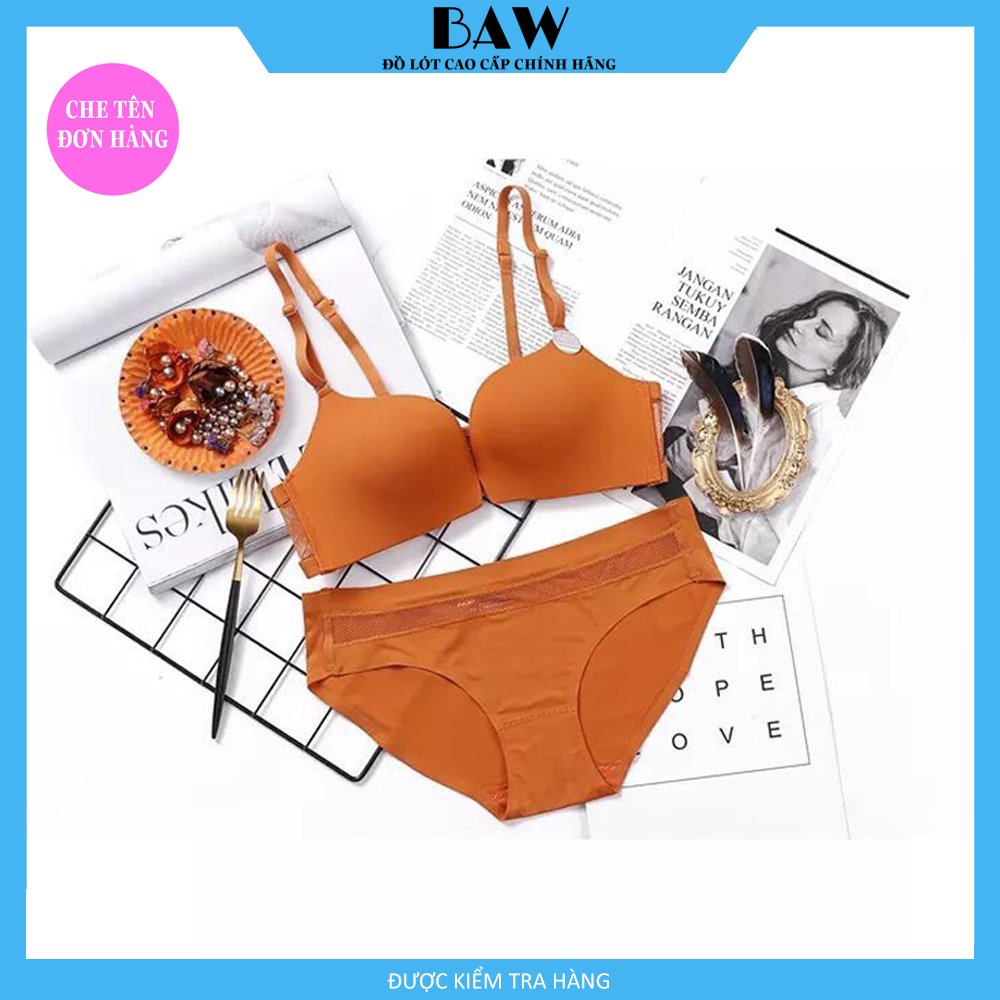 Bộ Đồ Lót Cài Trước Không Gọng mẫu mới dây lưới cao cấp thương hiệu BAW mã AN26