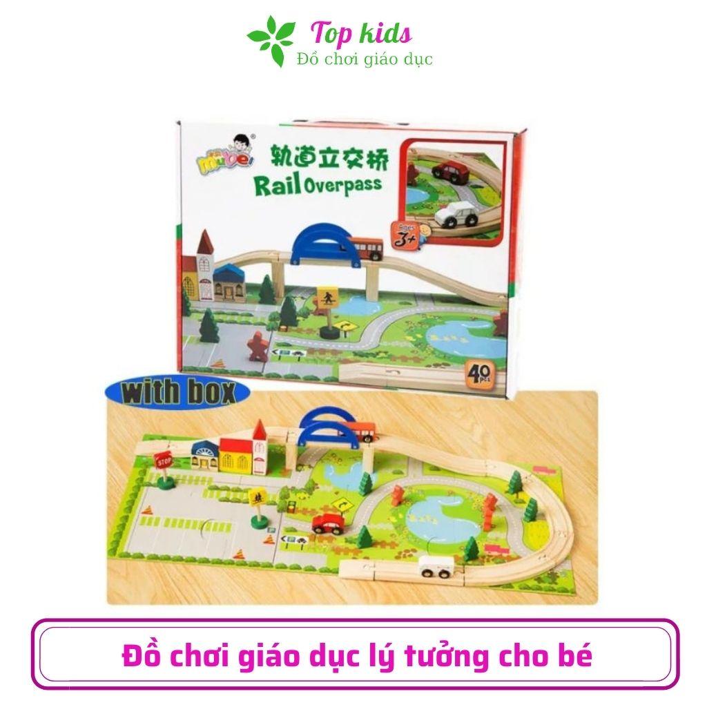 Đồ chơi lắp ráp mô hình giao thông đô thị thành phố bằng gỗ thông minh cho bé trai bé gái 1 2 3 4 5 6 tuổi