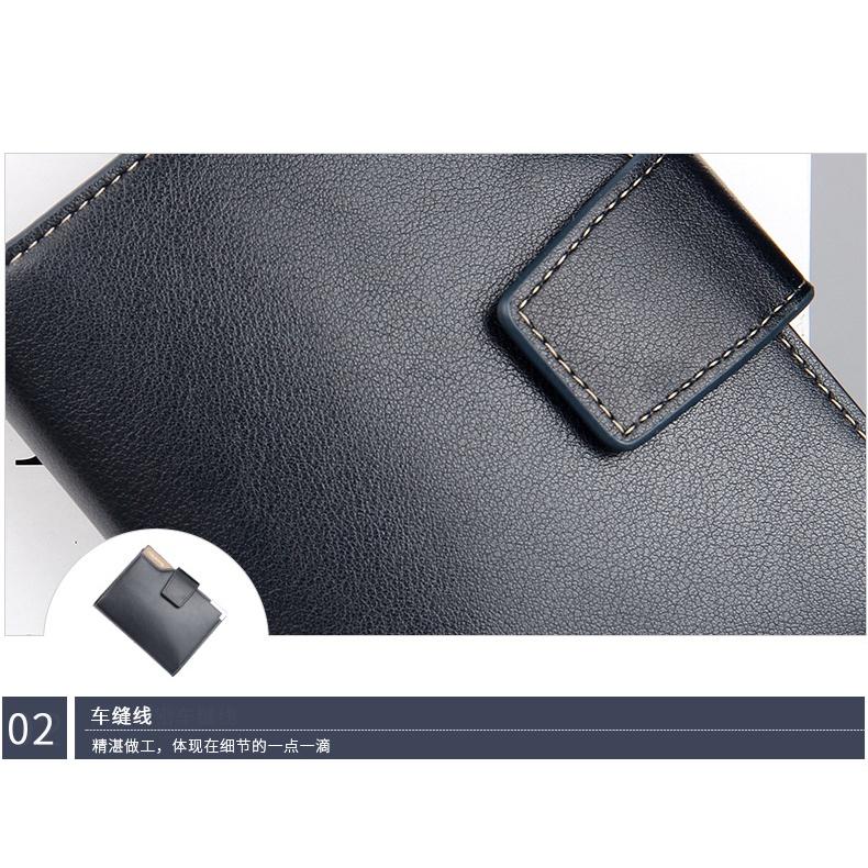 ví bóp nam ngắn với khóa bấm và dây kéo zip nhỏ gọn, nhiều ngăn - D1282