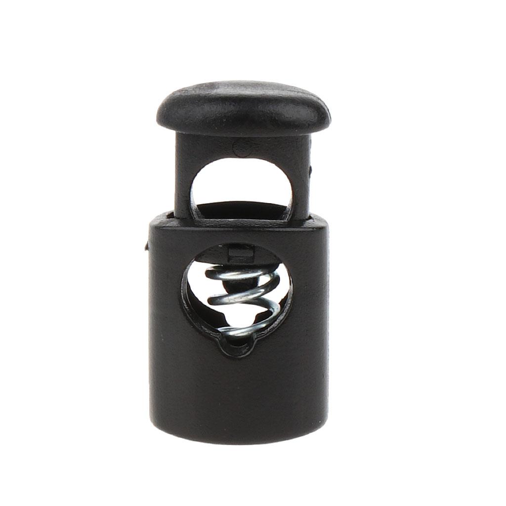 4pcs Black Plastic Toggles Spring Stop 1-3mm Drawstring Rope Cord Locks
