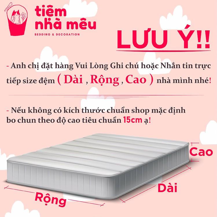 Bộ Vỏ Chăn Ga Gối Cotton 3Dm6/m8/2m - Set 4 Món Cotton 80% Mèo Xanh Đáng Yêu Cao Cấp