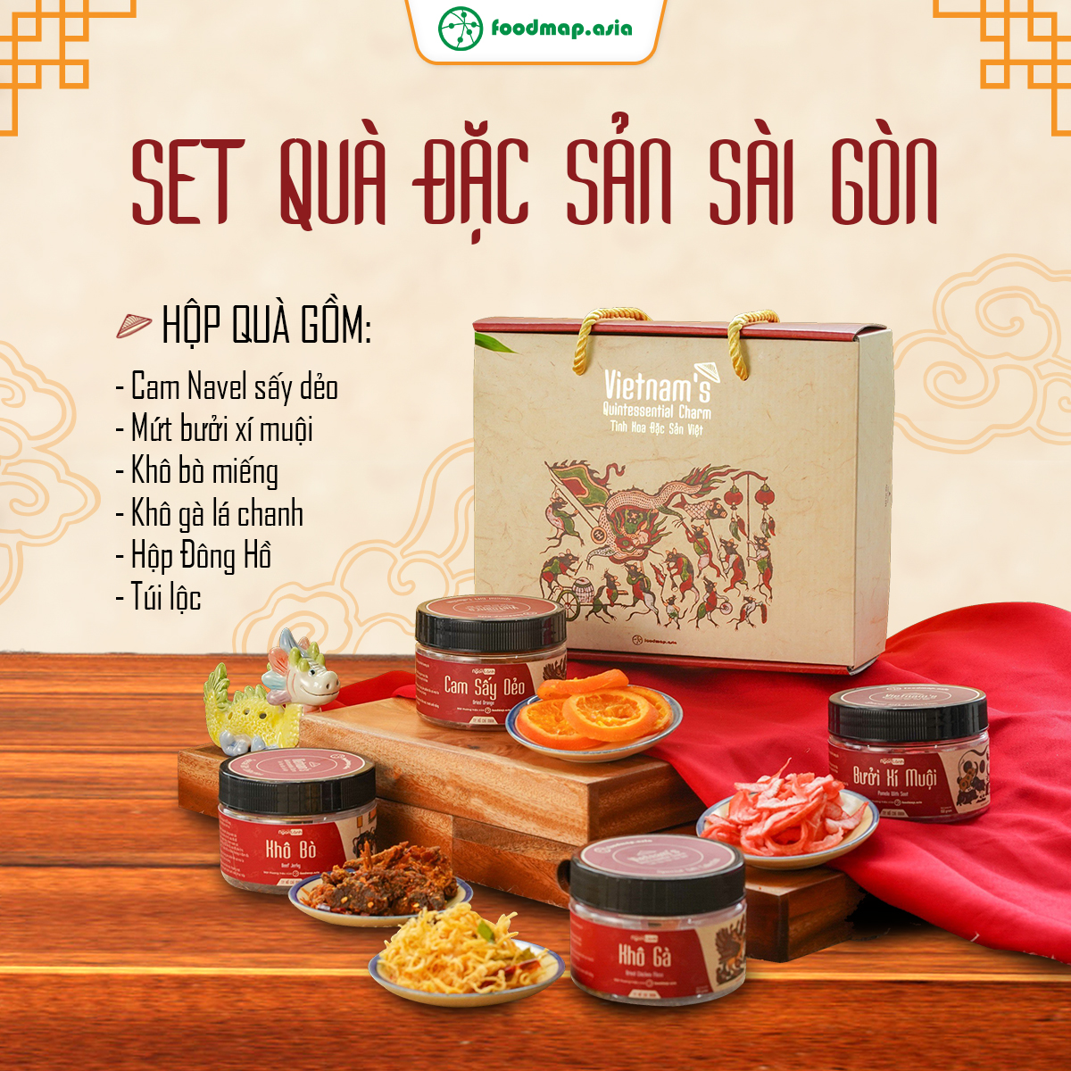 Set Quà Tết Đặc Sản Sài Gòn - Đặc Sản Ngon Lành - BST Tết Giáp Thìn 2024