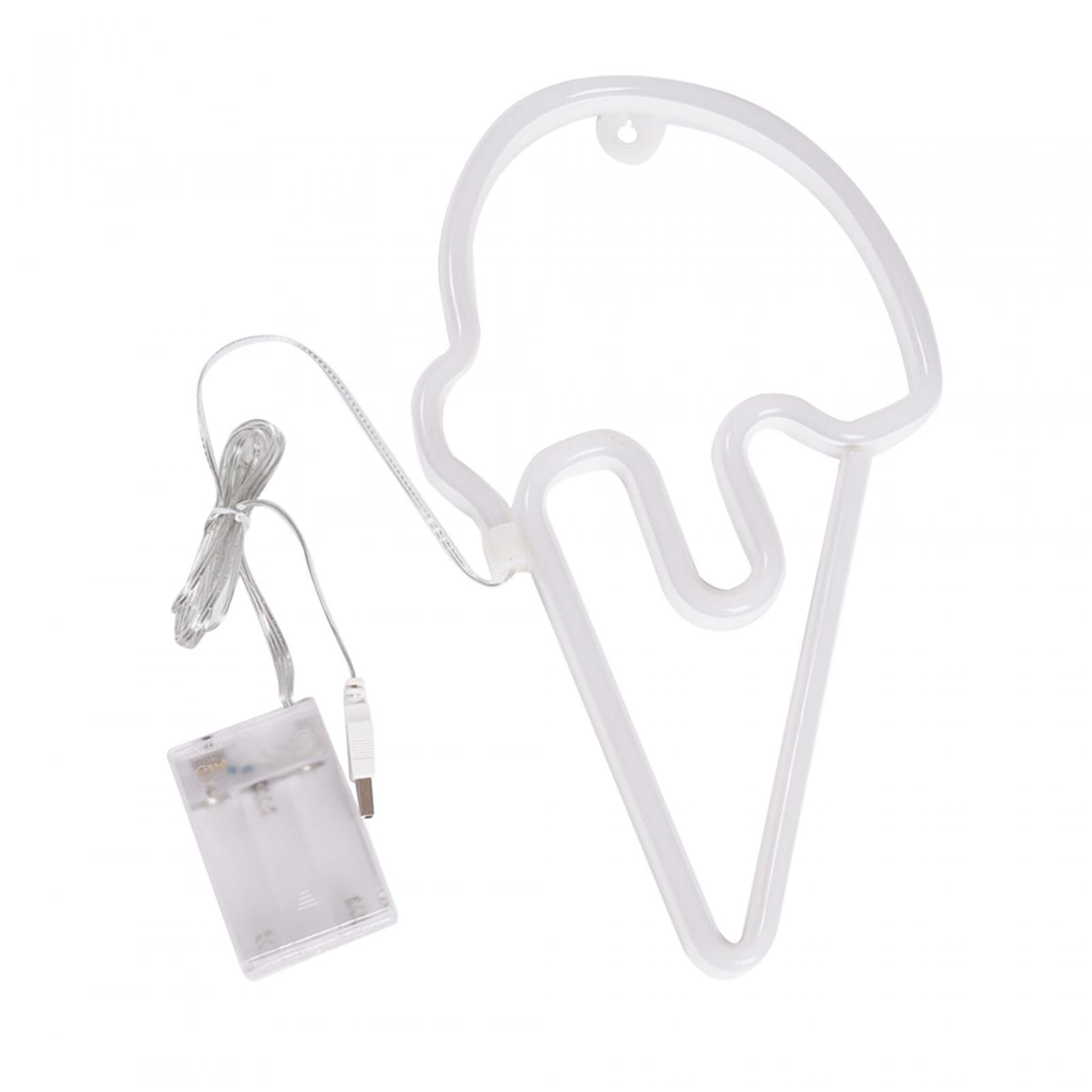 Ice Cream Neon Birthday Gift Portable Home for Halloween Restaurant Festival