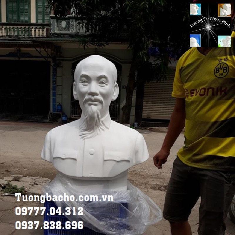 Tượng Bác Hồ 1m bán thân thạch cao trắng, nhũ đồng◘Xưởng đổ trực tiếp◘Tượng đẹp, khuôn mẫu chuẩn,đúc gia công tỉ mỉ