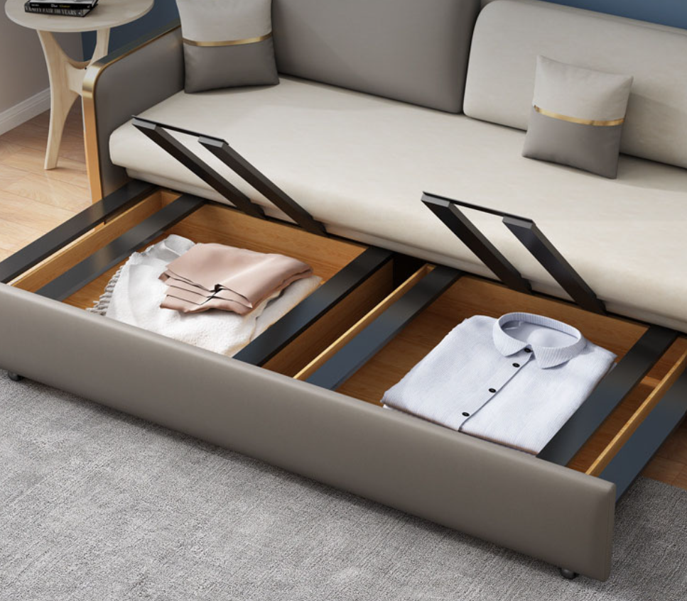 Sofa giường đa năng hộc kéo tay viền cao cấp HGK-24 ngăn chứa đồ tiện dụng Tundo KT 1m8