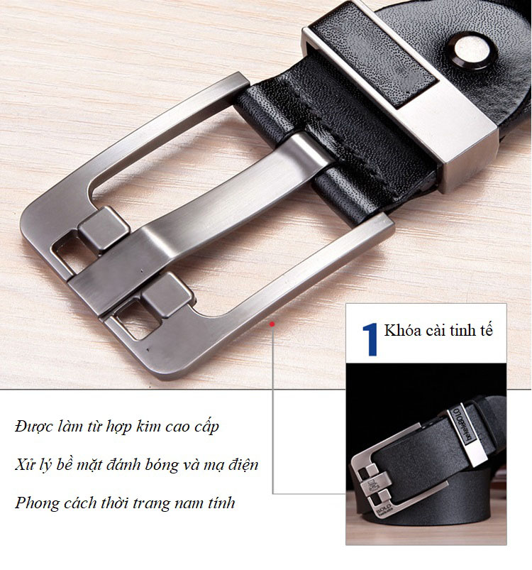 Dây Thắt Lưng Nam Mặt Đồng Nguyên Miếng DL03