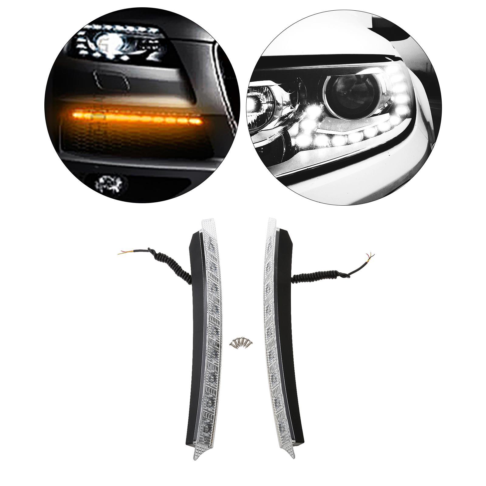 2x White&Amber LED Daytime Running Light for  C6 A6 S6 Q5 Q7  E90 E92