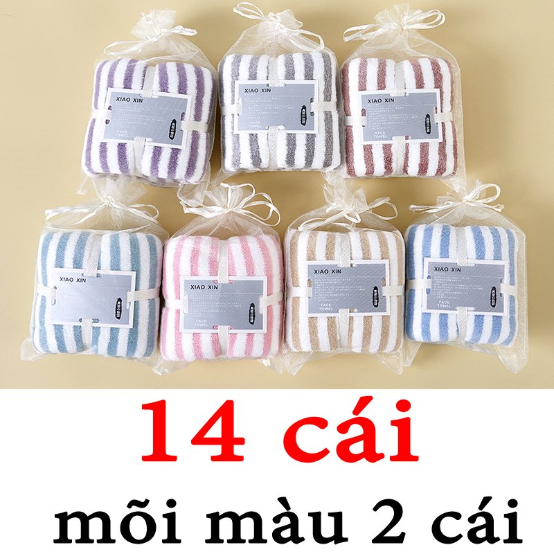 Combo 14 - Khăn mặt siêu thấm chất liệu 100 cotton siêu mềm mại thoải mái- 87101