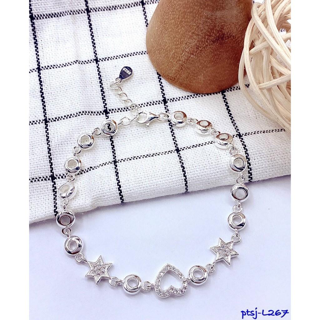 LẮC TAY BẠC TRÁI TIM NGÔI SAO L267