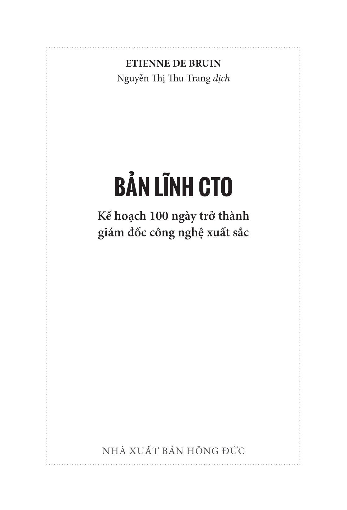 Bản Lĩnh CTO - Kế Hoạch 100 Ngày Trở Thành Giám Đốc Công Nghệ Xuất Sắc