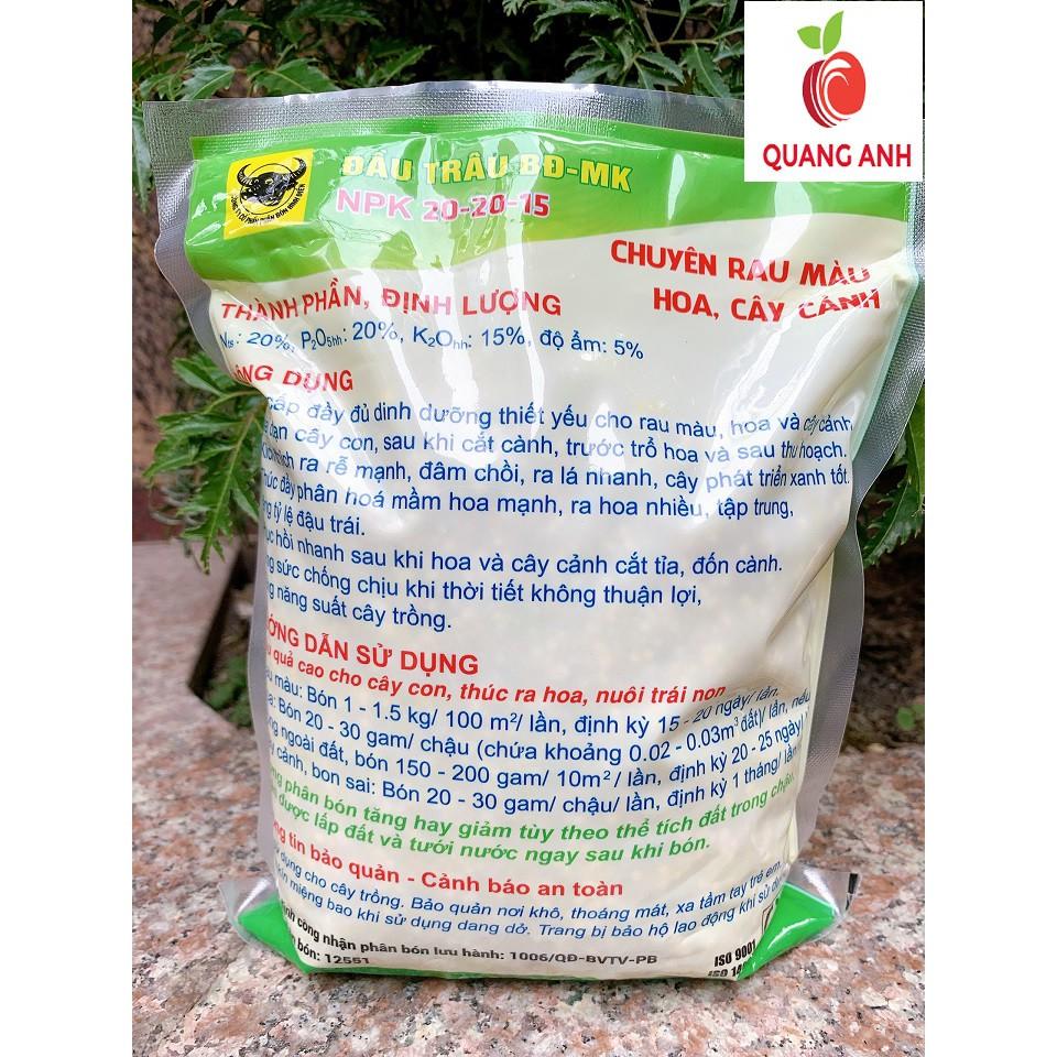 Phân bón NPK Đầu Trâu 3 màu BĐ-MK 20-20-15 gói 1Kg