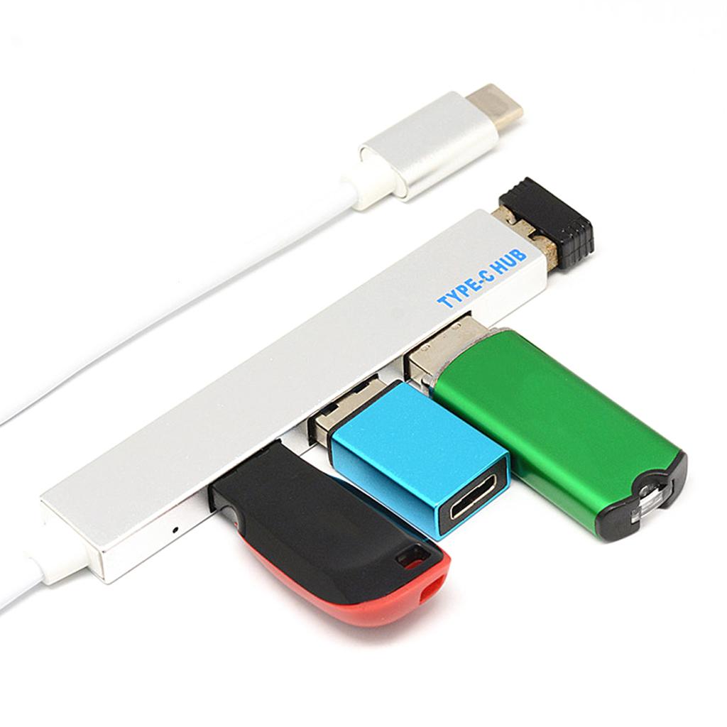 Type-C to USB3.0 4 Port Hub Box Splitter Power