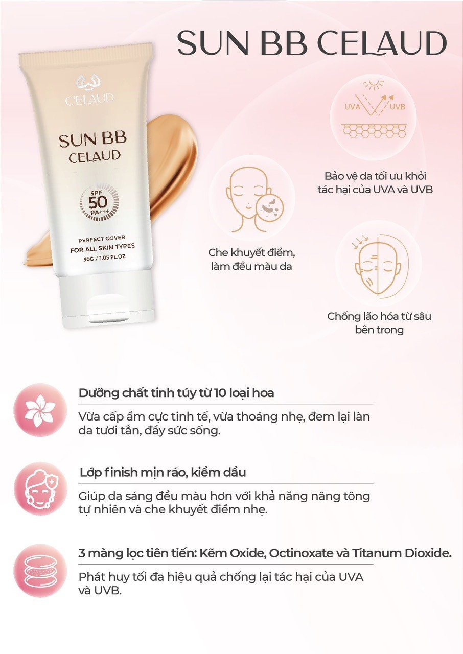 Kem Chống Nắng Cho Da Lão Hóa Sun BB Celaud 30ml