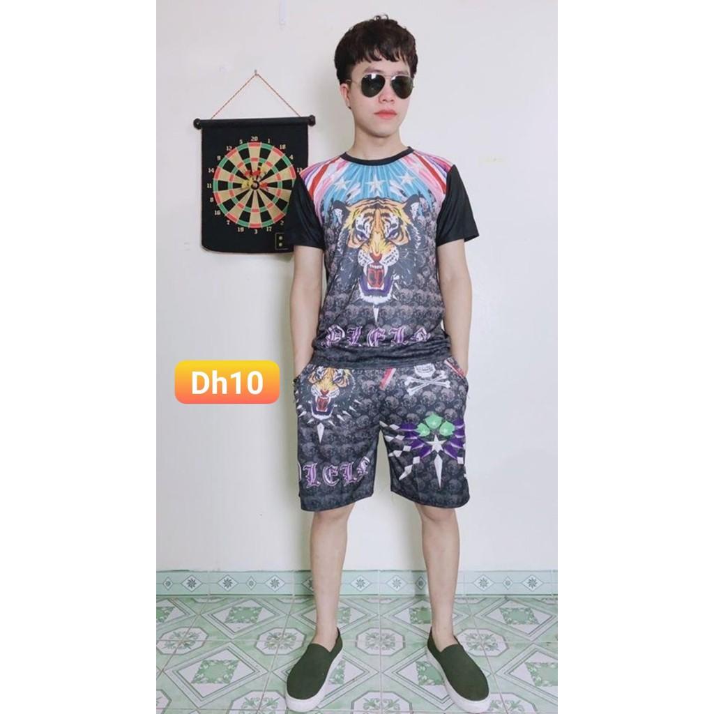 Bộ Nam Hè In Hình 3d Cao Cấp Chất Thun Lạnh Co dãn 4 chiều
