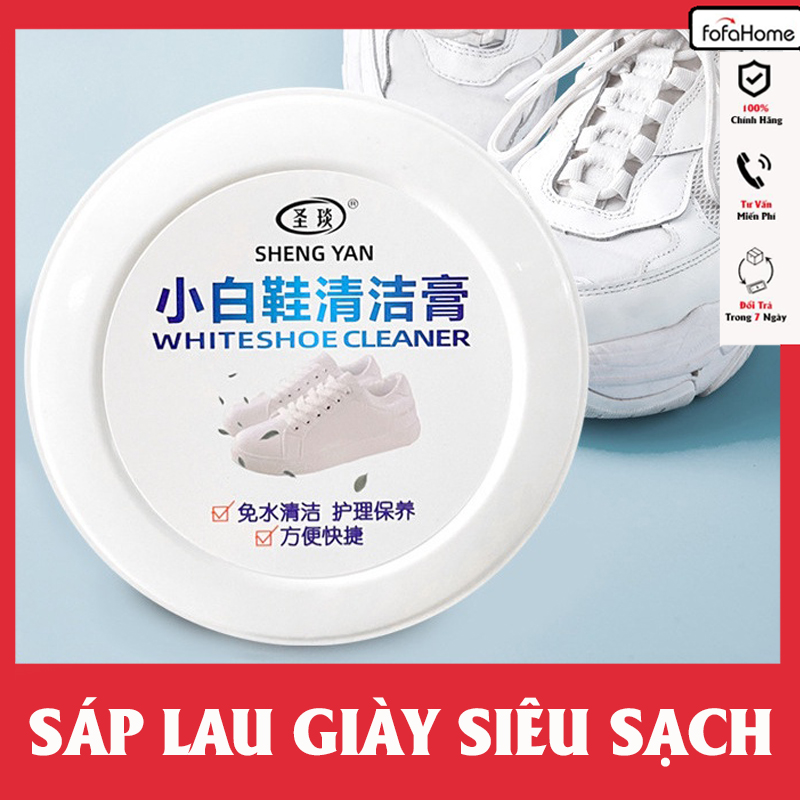 Sáp Vệ Sinh Giày Siêu Sạch 260g Kèm Mút Lau Giày Đánh Bóng Đồ Da Đa Năng Giúp Giày Sạch Sẽ Sau 30 Giây