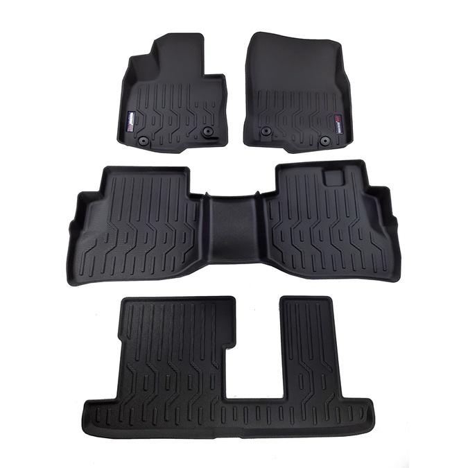Thảm lót sàn xe ô tô Mazda CX8 Nhãn hiệu Macsim chất liệu nhựa TPV cao cấp màu đen - 3 hàng ghế