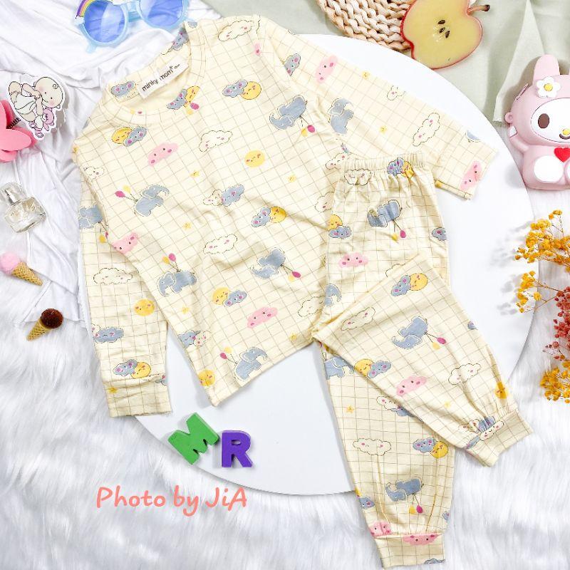 Bộ Dài tay thun lạnh Minky Mom in hình toàn thân cho bé trai bé gái từ 7-27kg